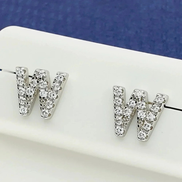 "#925 Sterling Silver CZ Stud Earrings for Women/Girl, US925P1082 - Picture 6 of 10
